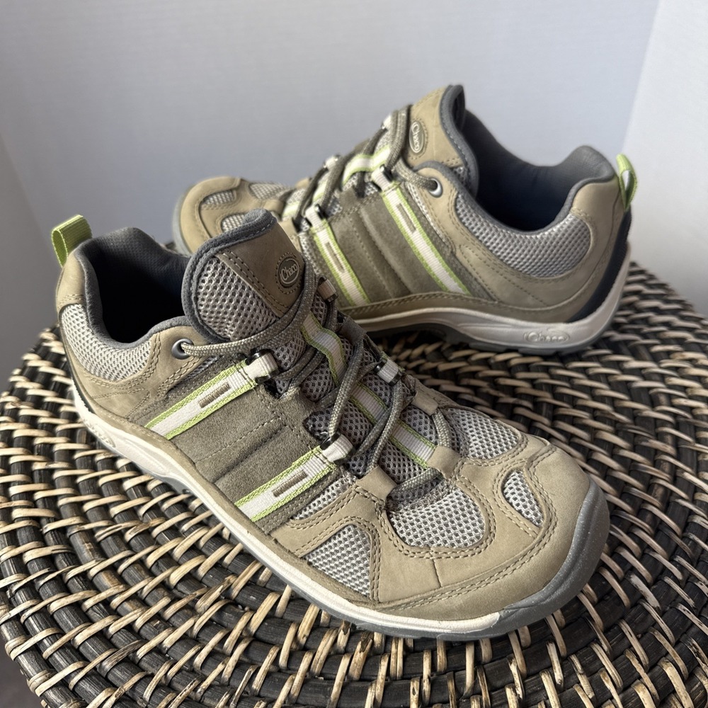 Chaco  Entrada Hiking Sneaker Green Casual Comfort Lace Up Low Top Size 7.5  EUC